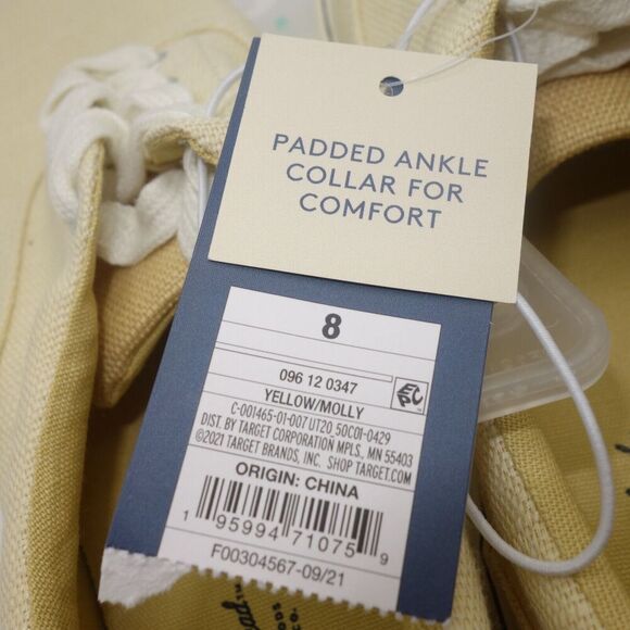 NEW Universal Thread Women's Molly Canvas Low Top Lace Up Sneakers Size 8 Yellow - Picture 5 of 6